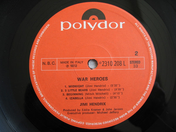 Jimi Hendrix : War Heroes (LP, Album)