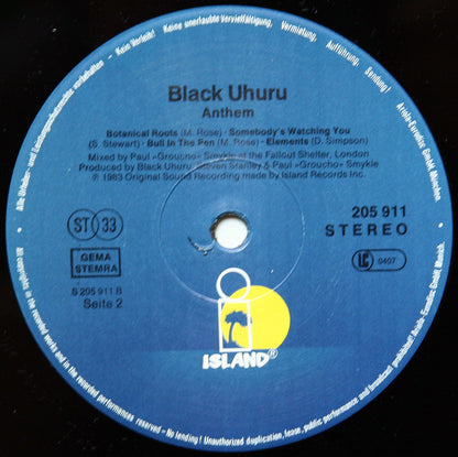 Black Uhuru : Anthem (LP, Album, RE)