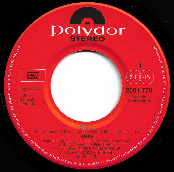 ABBA : Eagle / Thank You For The Music (7", Single)