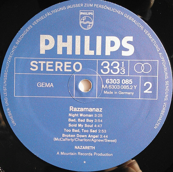 Nazareth (2) : Razamanaz (LP, Album, RP, Gat)