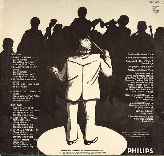 The Love Unlimited Orchestra* : Rhapsody In White (LP, Album, P M)