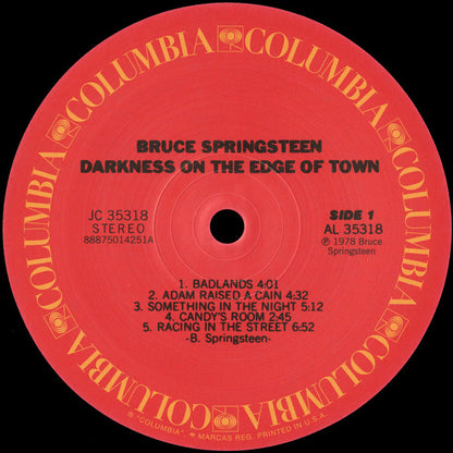 Bruce Springsteen : Darkness On The Edge Of Town (LP, Album, RE, RM)