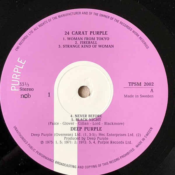 Deep Purple : 24 Carat Purple (LP, Comp)