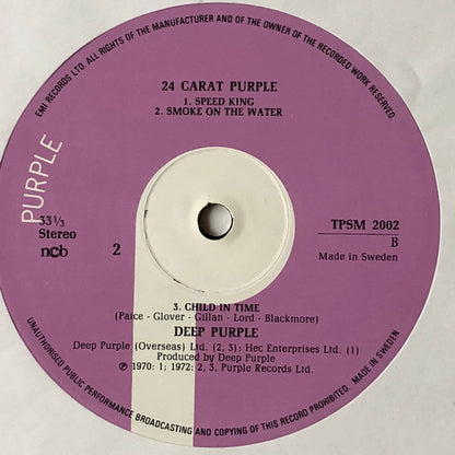 Deep Purple : 24 Carat Purple (LP, Comp)