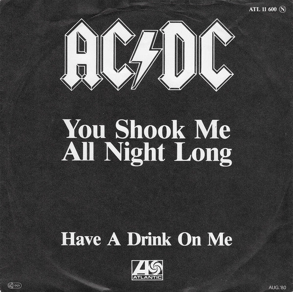 AC/DC : You Shook Me All Night Long (7", Single)