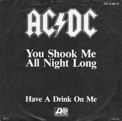 AC/DC : You Shook Me All Night Long (7", Single)