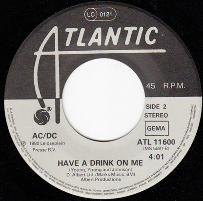 AC/DC : You Shook Me All Night Long (7", Single)
