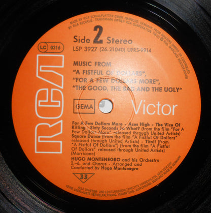 Hugo Montenegro And His Orchestra : Music From 'A Fistful Of Dollars', 'For A Few Dollars More' & 'The Good, The Bad And The Ugly' (LP, Album)