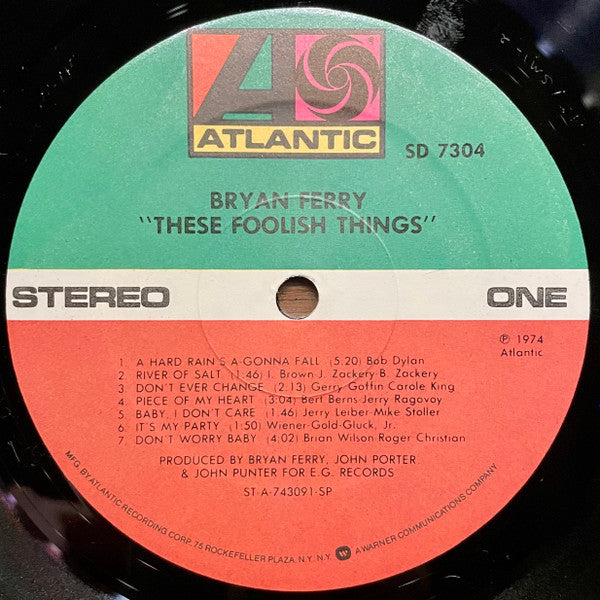Bryan Ferry : These Foolish Things (LP, Album, RE, SP)