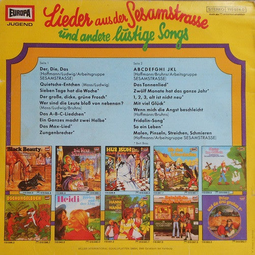 Various : Lieder Aus Der Sesamstrasse Und Andere Lustige Songs (LP, RE)
