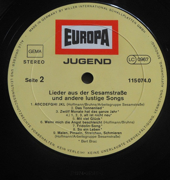 Various : Lieder Aus Der Sesamstrasse Und Andere Lustige Songs (LP, RE)
