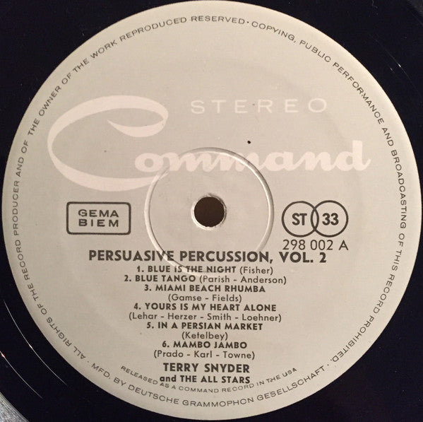 Terry Snyder And The All Stars : Persuasive Percussion Volume 2 (LP, Album, Gat)
