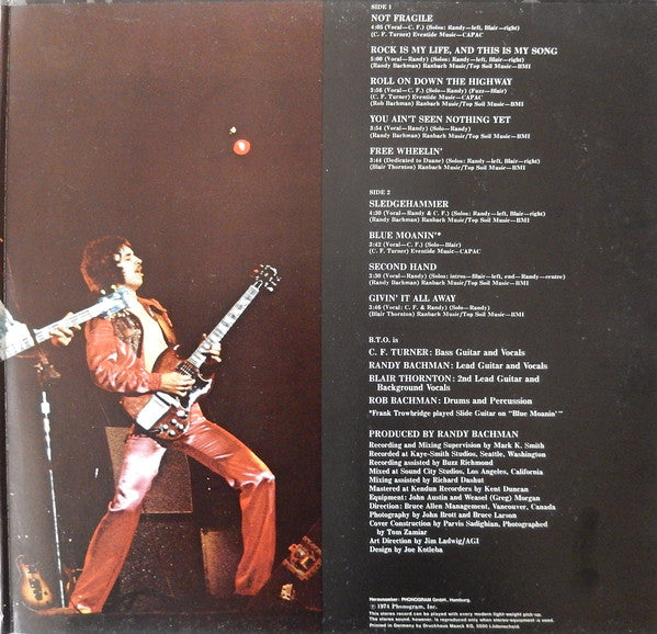 Bachman-Turner Overdrive : Not Fragile (LP, Album, Gat)