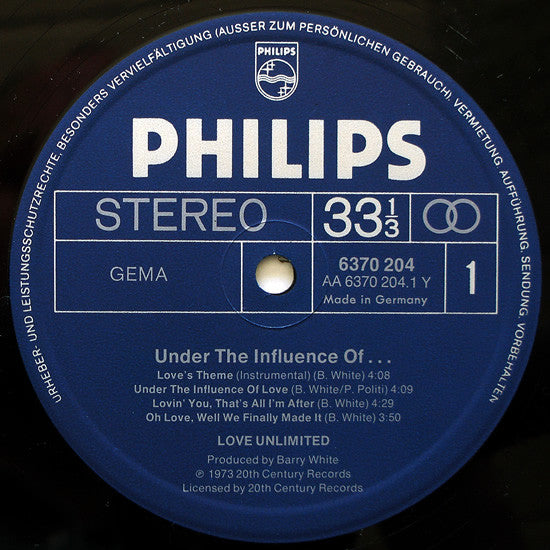 Love Unlimited : Under The Influence Of... Love Unlimited (LP, Album)