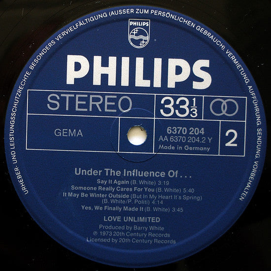 Love Unlimited : Under The Influence Of... Love Unlimited (LP, Album)