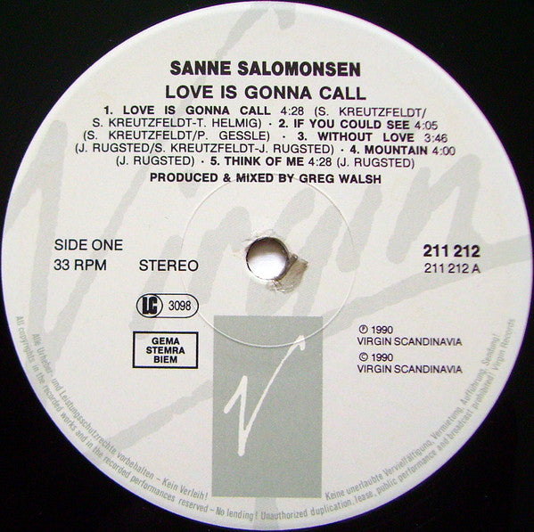 Sanne* : Love Is Gonna Call (LP, Album)