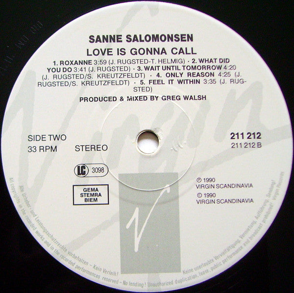 Sanne* : Love Is Gonna Call (LP, Album)