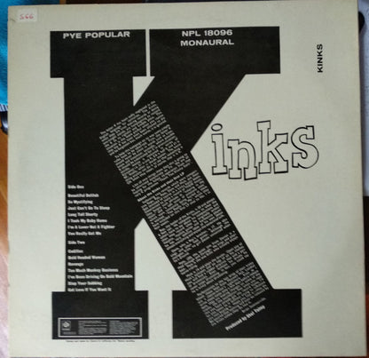 The Kinks : Kinks (LP, Album, Mono, RE)