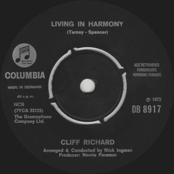 Cliff Richard : Living In Harmony / Empty Stairs (7", Single)