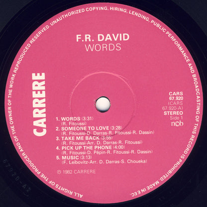 F.R. David : Words (LP, Album)