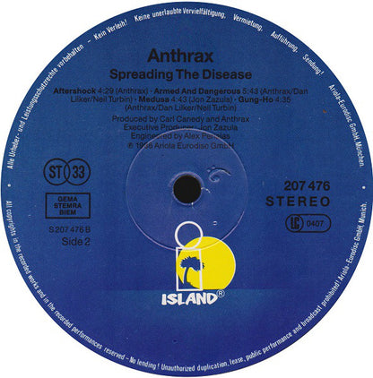 Anthrax : Spreading The Disease (LP, Album, RP)