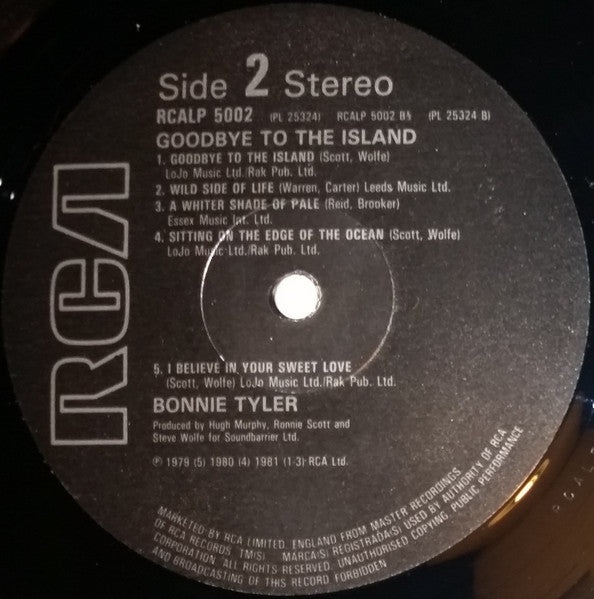 Bonnie Tyler : Goodbye To The Island (LP, Album)