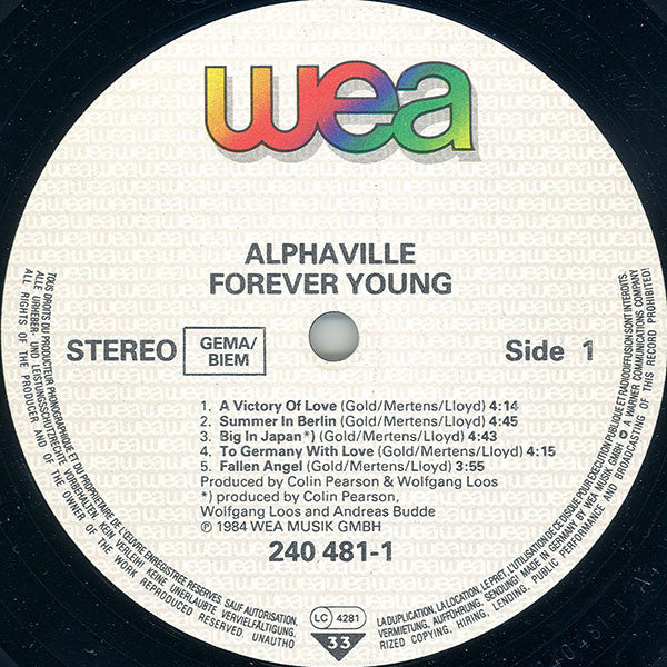 Alphaville : Forever Young (LP, Album)