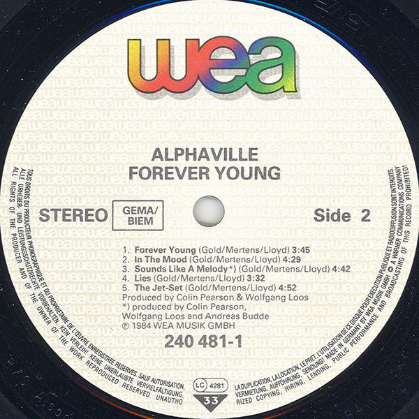 Alphaville : Forever Young (LP, Album)
