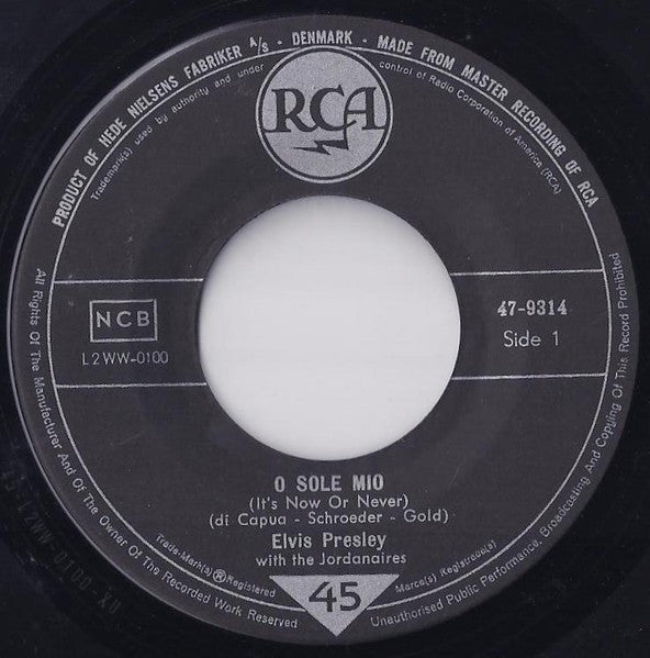 Elvis Presley : O Sole Mio (It's Now Or Never) / Make Me Know It (7", Single)