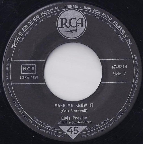 Elvis Presley : O Sole Mio (It's Now Or Never) / Make Me Know It (7", Single)