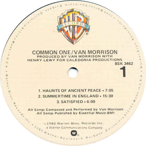 Van Morrison : Common One (LP, Album, Jac)