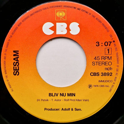 Sesam (3) : Bliv Nu Min (7")