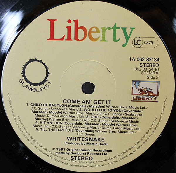 Whitesnake : Come An' Get It (LP, Album)