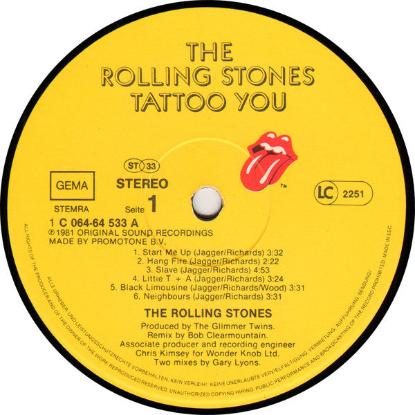 The Rolling Stones : Tattoo You (LP, Album)