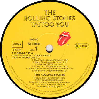 The Rolling Stones : Tattoo You (LP, Album)