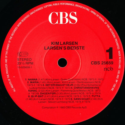 Kim Larsen : Larsens Bedste (LP, Comp, RE, Red)
