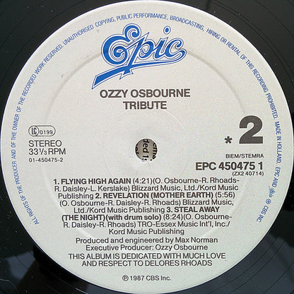 Ozzy Osbourne : Randy Rhoads Tribute (2xLP, Album)
