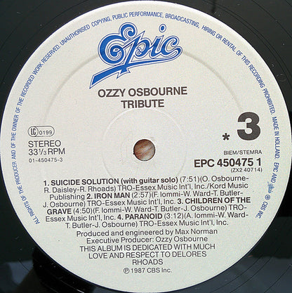 Ozzy Osbourne : Randy Rhoads Tribute (2xLP, Album)