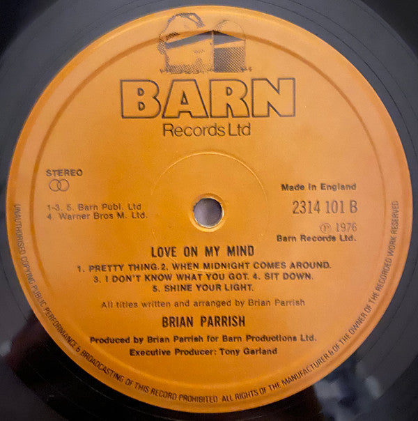 Brian Parrish : Love On My Mind (LP, Album)