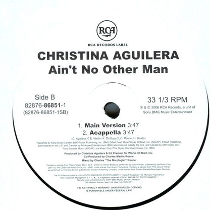 Christina Aguilera : Ain't No Other Man (12", Single)