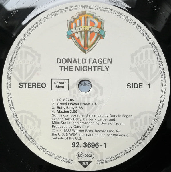 Donald Fagen : The Nightfly (LP, Album, RE, RP)