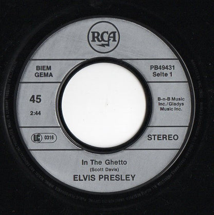 Elvis Presley : In The Ghetto / Any Day Now (7", Single, RE)