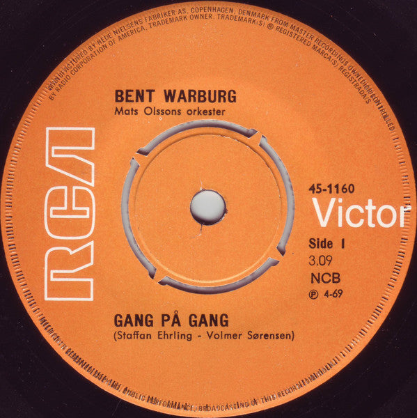 Bent Warburg : Gang På Gang (7")