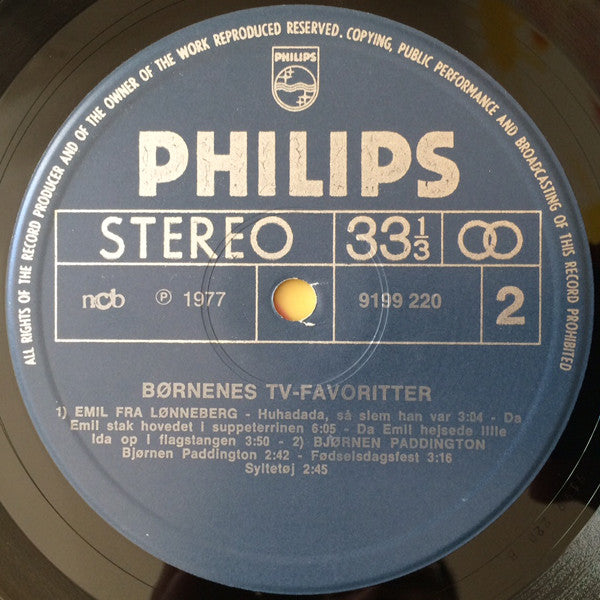 Various : Børnenes TV-Favoritter (LP, Comp)