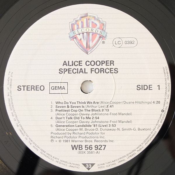 Alice Cooper (2) : Special Forces (LP, Album)