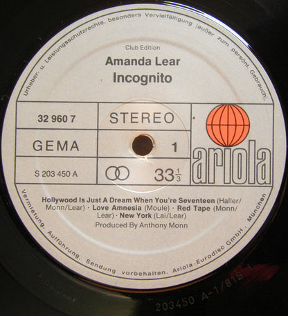 Amanda Lear : Incognito (LP, Album, Club)