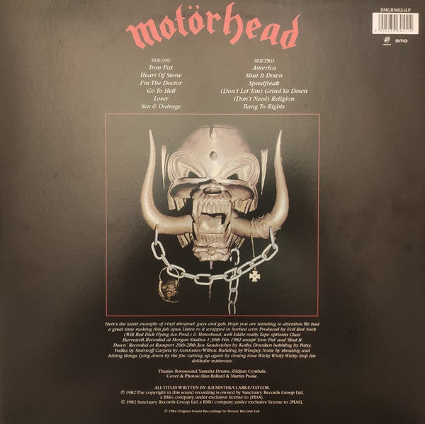 Motörhead : Iron Fist (LP, Album, RE, 180)