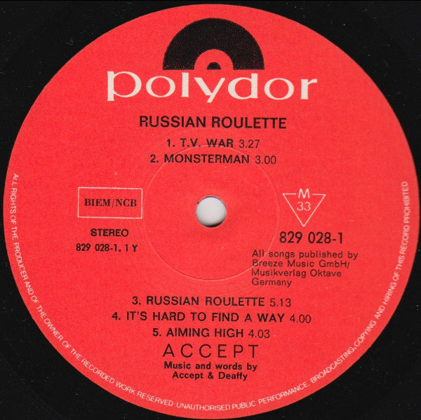 Accept : Russian Roulette (LP, Album)