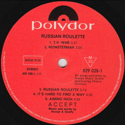 Accept : Russian Roulette (LP, Album)