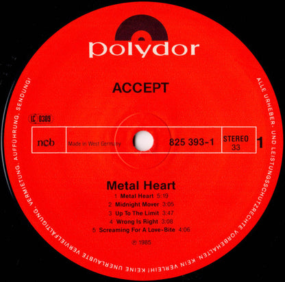 Accept : Metal Heart (LP, Album)
